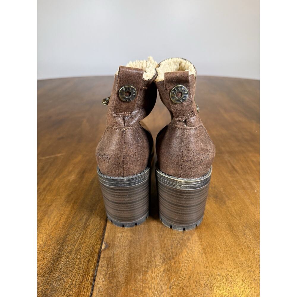 Blowfish Malibu Bootie Boots Faux Fur Zipper Cottage Brown Model 1707 Size 8.5 - Picture 4 of 14